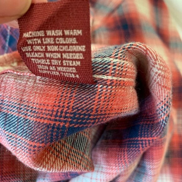 Arizona Men's Small Long Sleeve Shirt Flannel Plaid Red Blue White New - Picture 12 of 12